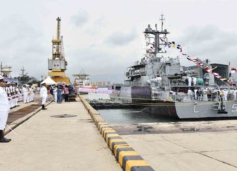 100th warship of GRSE commissioned to the Indian Navy in Visakhapatnam