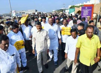 Chandrababu Naidu leads TDP’s ‘reverse walk’ against State Government