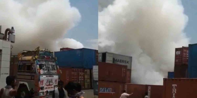 Fire mishap at container yard near Visakhapatnam Airport