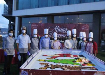 Cake mixing ceremony at Novotel Visakhapatnam