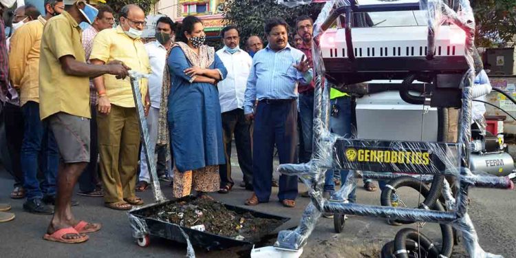 Robotic scavenger Bandicoot claws to clean choked manholes in Vizag