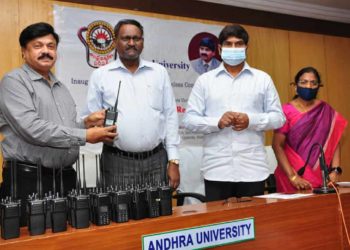 Walkie-talkies supplied to security teams at Andhra University campus