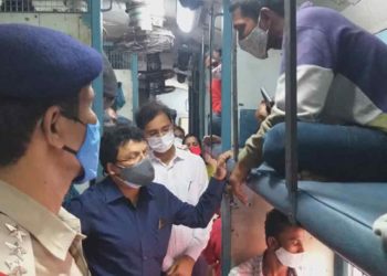 A mass-counselling drive conducted for train passengers in Visakhapatnam