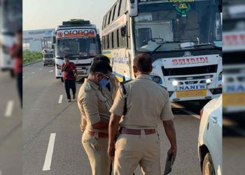 23 private travel buses in Vizag taken to task for non payment of taxes