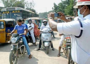 Vizag city traffic police coming down hard on those violating new guidelines