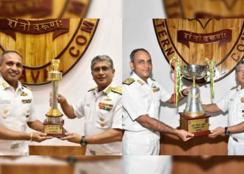 Naval Dockyard and INS Dega, in Visakhapatnam, awarded the Rajbhasha Trophies