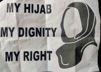 Activists from various social groups protest opposing the hijab ban