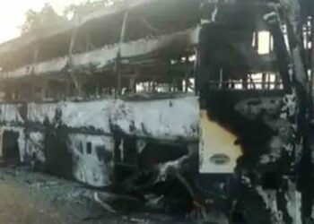 Maoists torch passenger bus in the newly formed Alluri Sitharama Raju District of AP