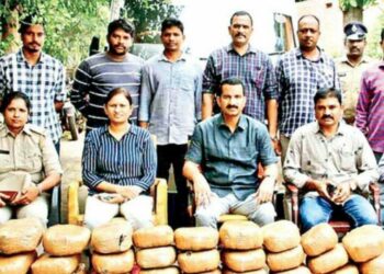 Vizag: SEB arrests two men smuggling ganja concelaed in minibus ceiling