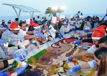 Novotel Varun Beach cake mixing events Vizag