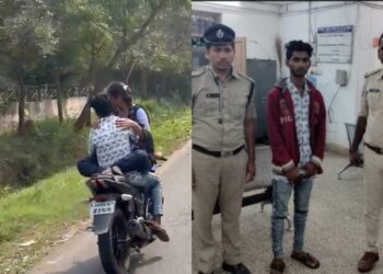 Vizag: 22YO boy and 19YO girl reprimanded for reckless bike riding, video goes viral