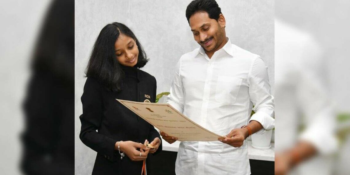 Visakhapatnam: CM Jagan congratulates chess prodigy Alana Meenakshi with corpus fund of Rs 1 crore