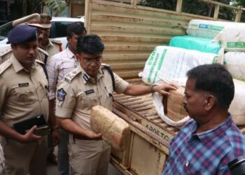 Visakhapatnam: Chennai-bound truck seized with 1,000 kilos ganja, five smugglers arrested