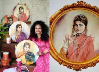 Portraits of the benevolent Maharajah and Ranis of Vizag