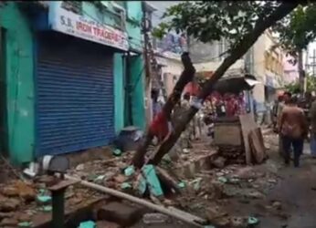 Dilapidated building in One-Town area collapses after rain lashes Visakhapatnam