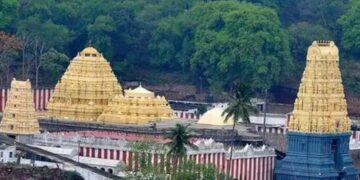 Gold plating of Simhachalam Dwaja Sthambam commences ceremoniously in Visakhapatnam