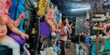 With days to go for Vinayaka Chavithi, idol makers pick pace in Visakhapatnam