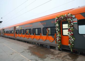 Grand welcome for Amrit Bharat Express in Visakhapatnam