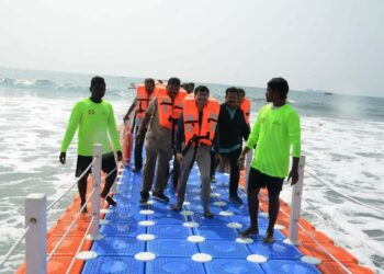 Floating sea bridge at RK beach ready to thrill Vizag