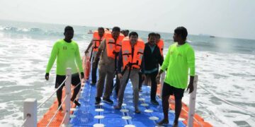 Floating sea bridge at RK beach ready to thrill Vizag