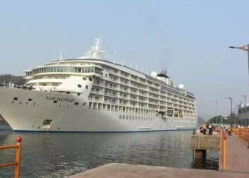 International luxury cruise ship 'The World' docks in Visakhapatnam