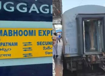 Janmabhoomi Express sets out of Visakhapatnam Station leaving two AC coaches behind