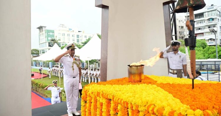 Wreath laying ceremony held by Indian Navy on Kargil Vijay Diwas in Visakhapatnam