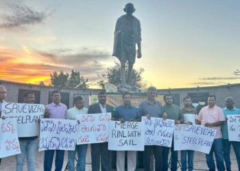 Telugu people in Dallas protest against Visakhapatnam Steel Plant privatisation