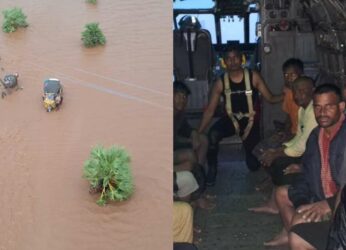 Andhra floods: 28 rescued from Koyamadaram near Vizag by Indian Navy