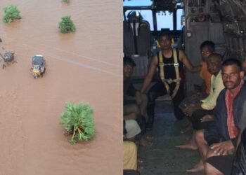 Andhra floods: 28 rescued from Koyamadaram near Vizag by Indian Navy