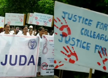 Junior doctors in Visakhapatnam march in protest against Kolkata doctor rape-murder case