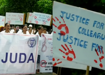 Visakhapatnam: Junior doctors march in protest against Kolkata doctor rape-murder case