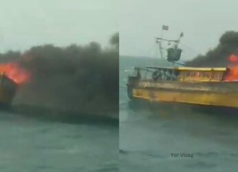 Fishing boat catches fire near Vizag coast, Rs 40L worth property damages