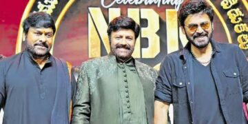 Chiranjeevi, others attend Balakrishna golden jubilee fete