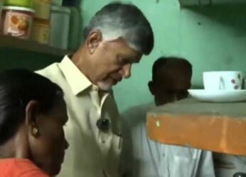 Chandrababu Naidu makes tea at Deepam beneficiary’s house