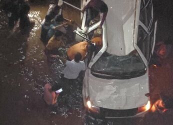 Driver dies as car falls into Gosthani river near Vizag