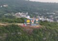 Simhachalam hill in Visakhapatnam glows with new Shanku Chakra Nama hoarding