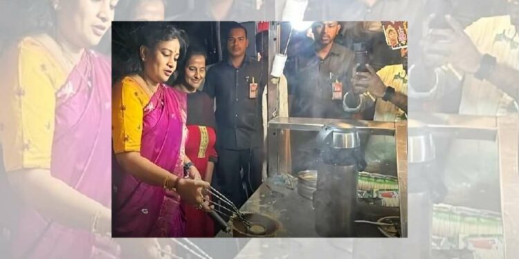 Visakhapatnam: Anitha tries her hand at making 'tandoori' tea at famous stall