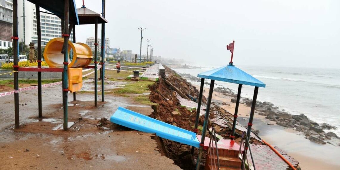 Structural damage caused due to relentless rains in Visakhapatnam