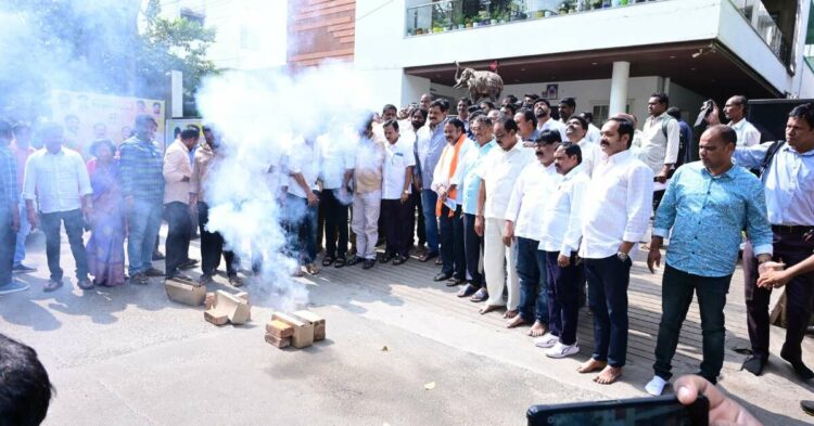 TDP celebrates announcement of revival package for Visakhapatnam Steel Plant